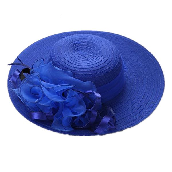 

wide brim hats solid color sun for women birm panama beach hat summer girls bucket caps women's flowers bone chapeu feminino zpdl, Blue;gray