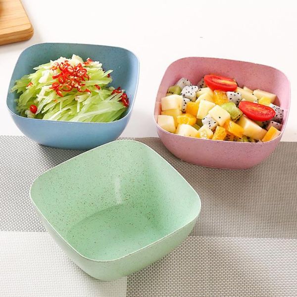 

bowls 1pcs wheat stalk thickened square for salad bowl fruit plate home living room plain candy dry