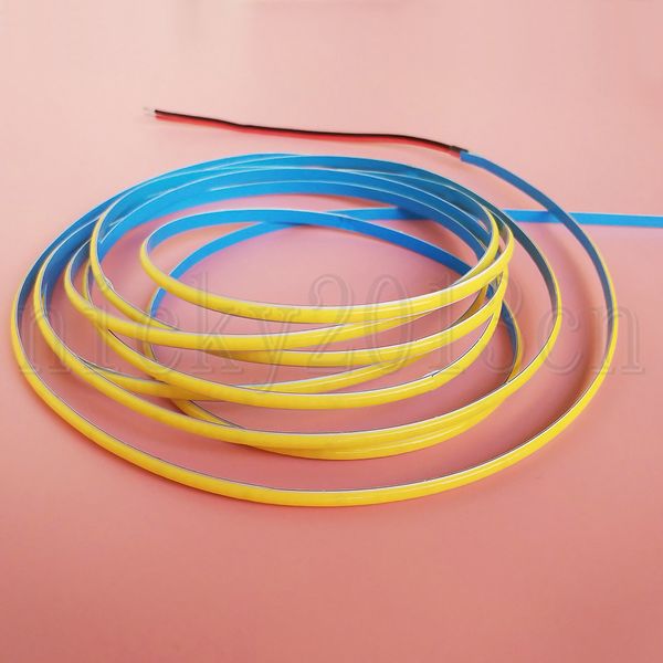

5mm width cob fob led flexible strip light ribbon tape ra90 smooth linear string 384leds/m ip44 waterproof high density super bright narrow
