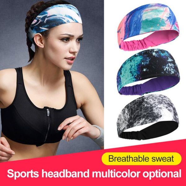 

elastic headband sweatband yoga gym basketball workout fitness running hair band, Yellow;black