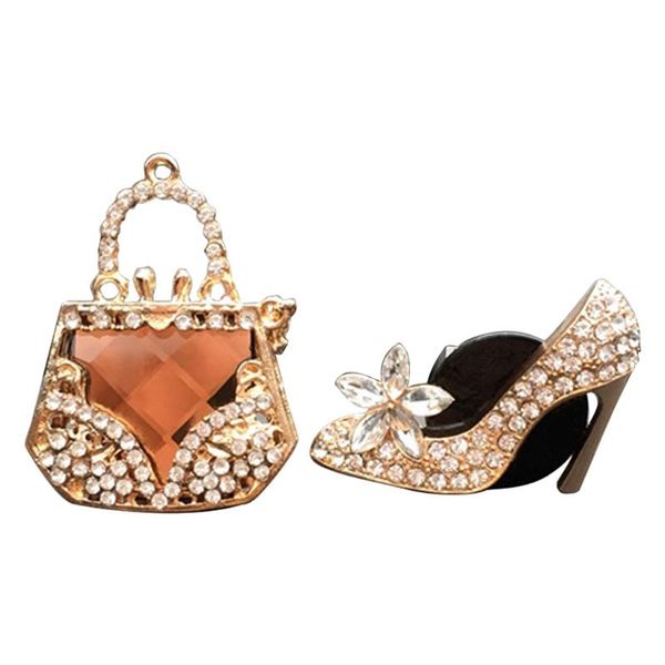 

car air freshener crystal shoes magic bag accessories cute vent clips