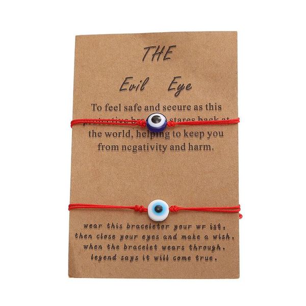 

2pcs/set blue eye charm bracelets for women men adjustable braid rope red string fashion jewelry, Golden;silver