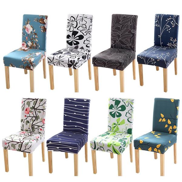

chair covers elastic cover spandex printed plain fashion kitchen dining case slipcover chairs silla gamer sillas de comedor