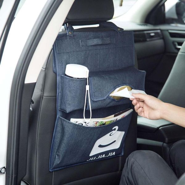 

storage bags car multi-function bag with cotton seat back multi-layer hanging
