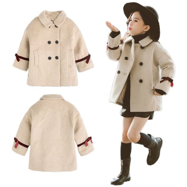 

fashion toddler girl woolen coat jacket elegant nylon coat for 18month-6years girls kids thick winter clothes outerwear, Blue;gray