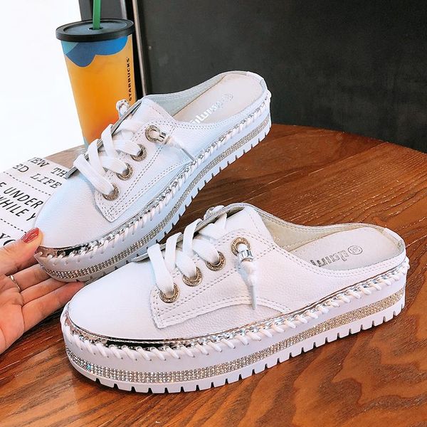 

slippers 2021 genuine leather women comfortable sandals high heels wedges summer shoes platform fashion handmade slipper, Black