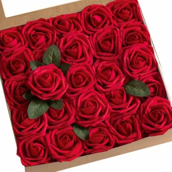 

decorative flowers & wreaths artificial silk rose flower heads wedding party decor mother's day gift 20pcs