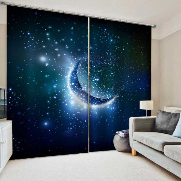

luxury 3d curtains moon star sky window curtain blackout for kitchen bedroom custom made kids drapes &