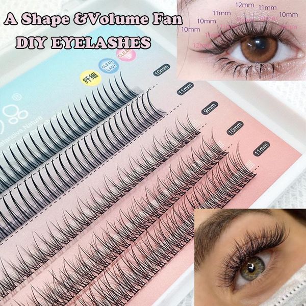 

false eyelashes 5rows/box c curl premade volume fan cluster mixed individual eye lashes no technicuqe needed makeup tools