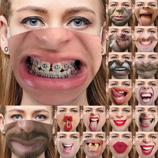

mask printed for men and women facial exprsion funny dustproof cotton printed