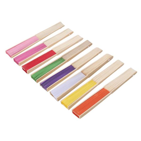 

other home decor 8pcs folding fans wood pure color blank set diy children kids painting for event performance prop