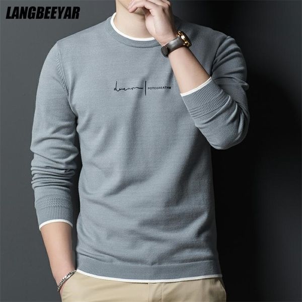 Mode Marke Designer Stricken Pullover Pullover Männer Crew Brief Gedruckt Slim Fit Autum Winter Navy Casual Jumper Männer Kleidung 211018