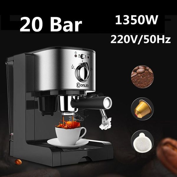 

dl-kf500 semi automatic coffee maker 3in1 cafe machine kitchen 1.5l barista espresso milk steamer 20bar roasters