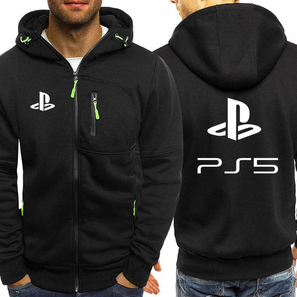 

men's hoodies & sweatshirts 2021 playstation printing spring autumn sports jackets coat pullovers streetwear couples cartoon zipper, Black