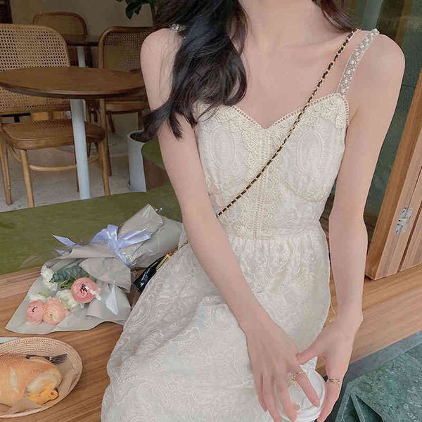 

casual dresses elegant midi strap women lace beach solid female evening party design korean summer cynq, Black;gray