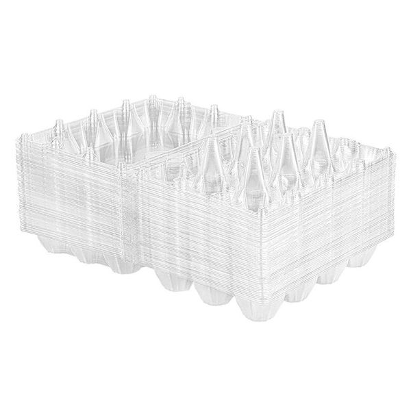 

20pcs egg cartons clear plastic holder storage container tray for family pasture,refrigerator storage,12 grids bottles & jars