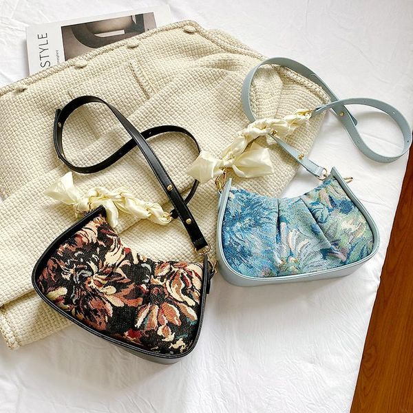 

evening bags luxury designer embroidered canvas handbags fashion shoulder messenger bag 2021 shopping travel underarm purse