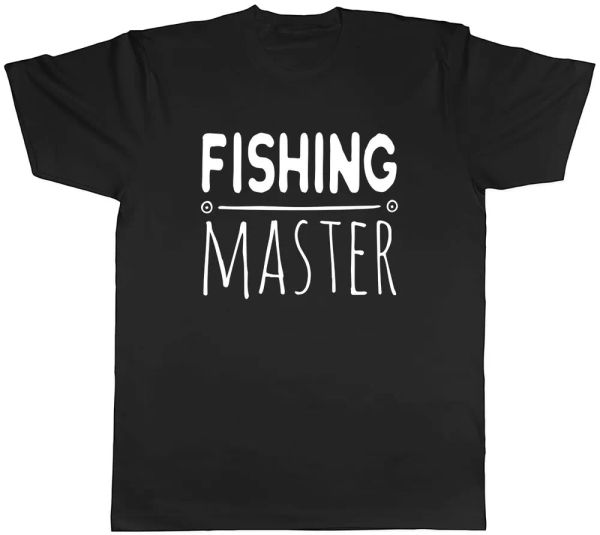 

fishing master mens t-shirt tee, White;black