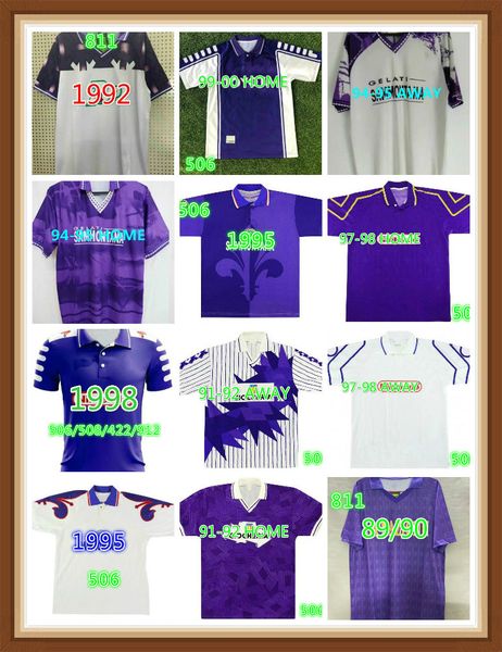 

fiorentina retro soccer jerseys batistuta 1992 1993 1995 1996 98 99 classic laudrup 1998 1999 92 93 95 96 ribery chiesa uniform football shi, Black;yellow
