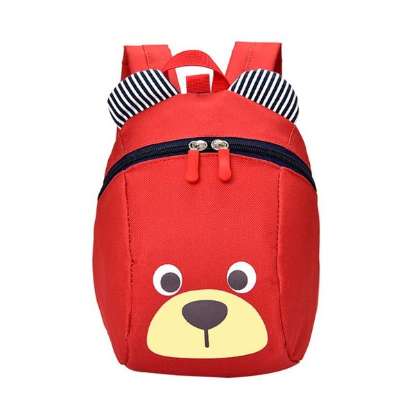 

school bags kids backpack anti-lost bag with leash light children shoulder (red)