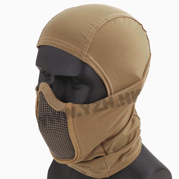 

cycling helmets shadow warrior full face mask balaclava cap motorcycle army paintball headgear metal mesh hunting protective helmet