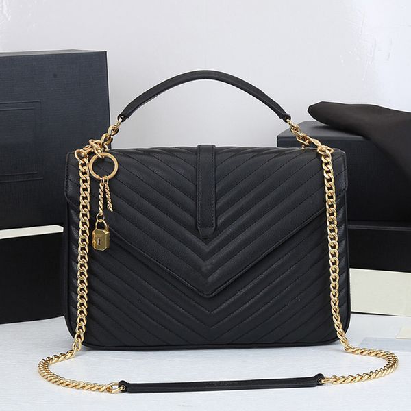 

7a designer tote bag women purse luxury shoulder bag messenger crossbody handbags classic black chain flap genunier leather envelope come wi