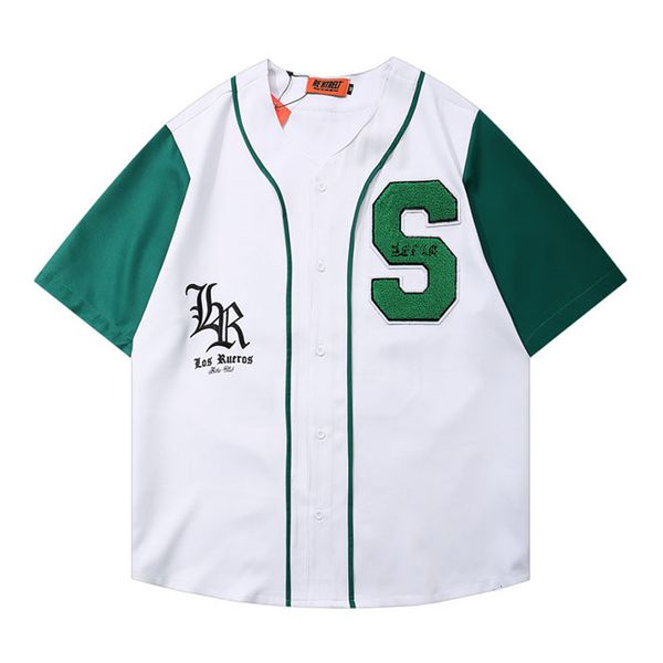 

men's jackets fashionable men's t-shirt, round neck embroidered loose cotton shirt, breathable short sleeve sports baseball jacket, Black;brown