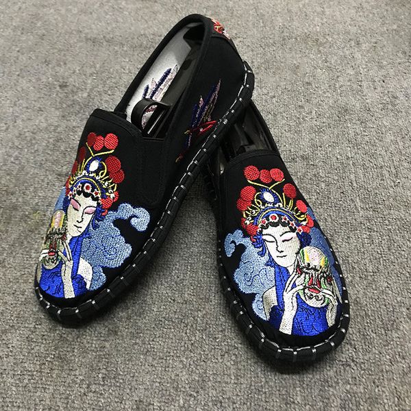 

men women handmade cloth shoes comfortable old classic fashion shoes, Red;white