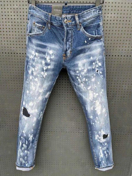 

italian european and american fashion men's casual jeans, high-grade washing, pure hand grinding, quality optimization la0650, Blue