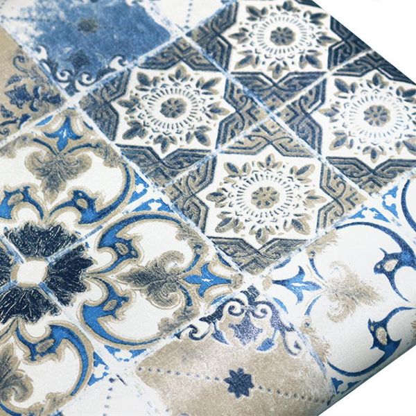 

wallpapers retro lattice wallpaper self-adhesive bedroom decorative tile wall stickers waterproof and moisture-proof kitchen