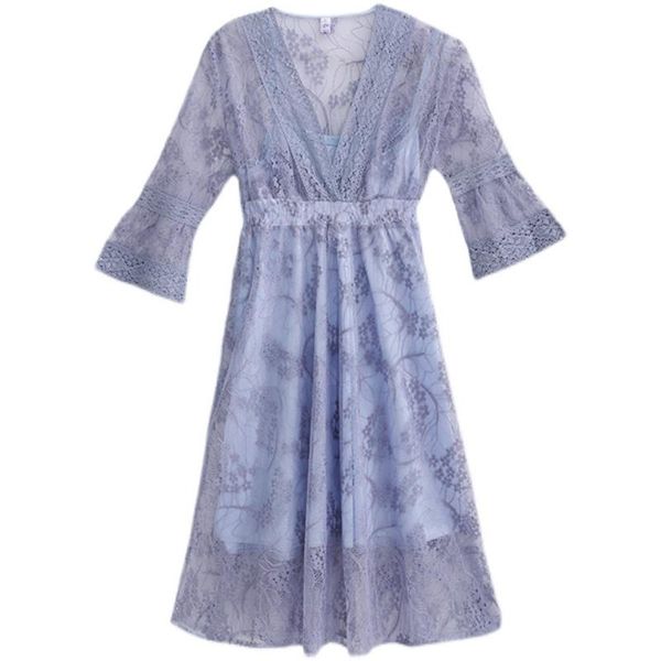 

pregnant woman lace casual summer dress send wrapped chest maternity two-piece dresses, White