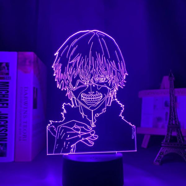 

night lights anime 3d lamp tokyo ghoul ken kaneki for bedroom decor nightlight cool birthday gift acrylic led light figure