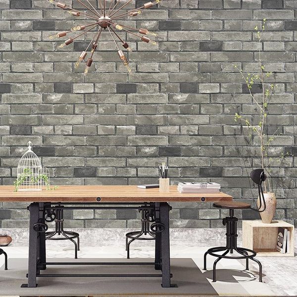 

wallpapers vintage cultural 3d brick for restaurant bar industrial wallpaper faux waterproof papel pintado de pared