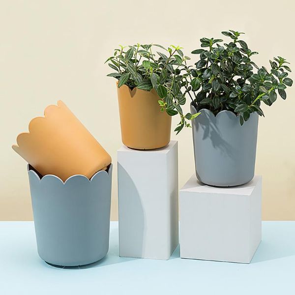 

planters & pots creative nordic style thickened flower pot home balcony garden decoration plastic office desk succulent with tray