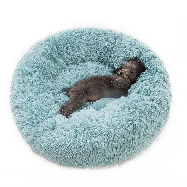 

soft plush dog bed round shape sleeping bag kennel cat puppy sofa pet house winter warm beds cushion superior comfort kennels & pens