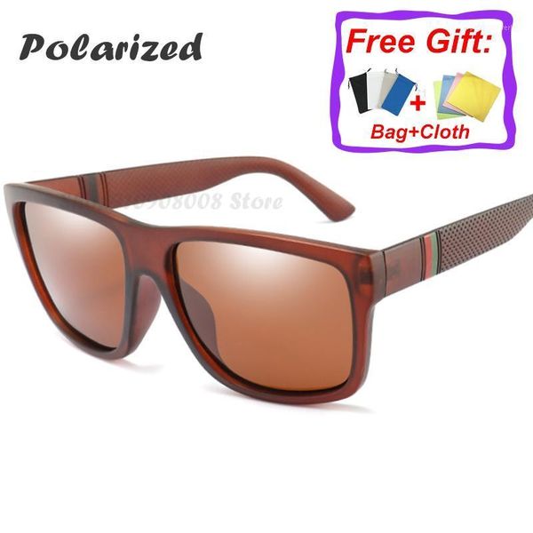 

sunglasses classic sport fishing men polarized driving goggles male black brown frame masculino, White;black