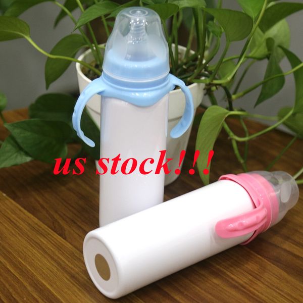 Местный склад !!! Сублимация 8oz Sippy Cup Prime Tumbler из нержавеющей стали Детские водяные бутылки Детские бутылки Двойные стены Детские тумблеры