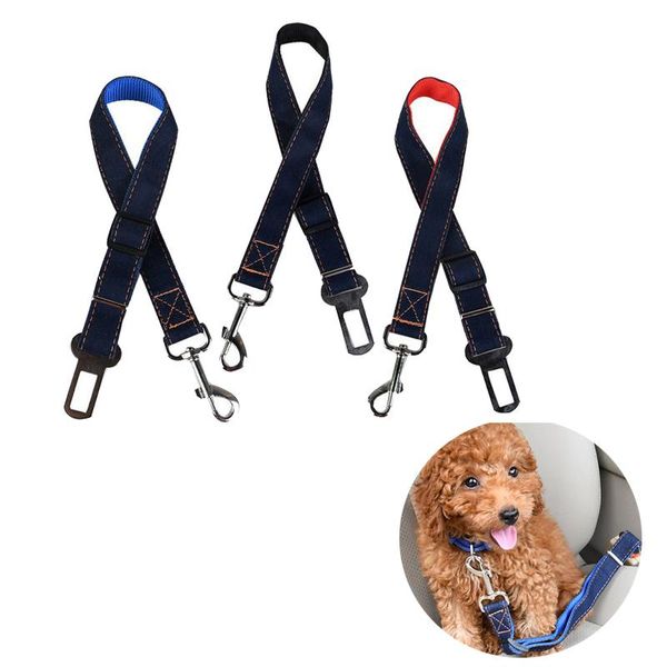 

pet dog denim car safety rope collars & leashes