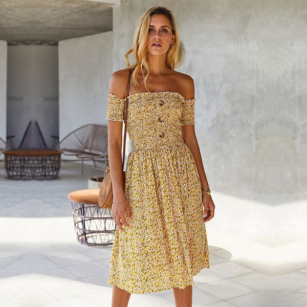 

dresses spring slim off the shouler slash neck button for women fashion summer 30dv, Black;gray