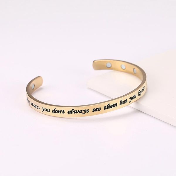 

cazador good friends are like starts magnetic bracelet 6mm width surface cuff friendship gift jewelry bangle, Black