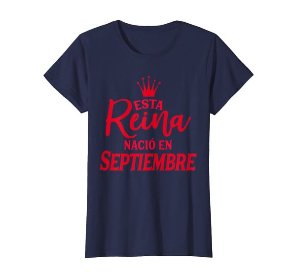 

womens regalo para mujer cumpleaos esta reina naciÃ³ en setiembre t-shirt, White;black