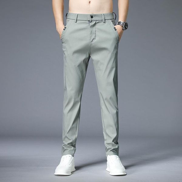 

men's pants 2021 summer lightweight and thin comfortable slim stretch casual classic fashion brand young, Black