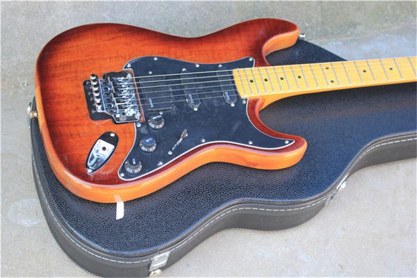 

custom electric guitar, neck thru solid flamed maple neck+ soid flamed body, upgraded quality musical instruments