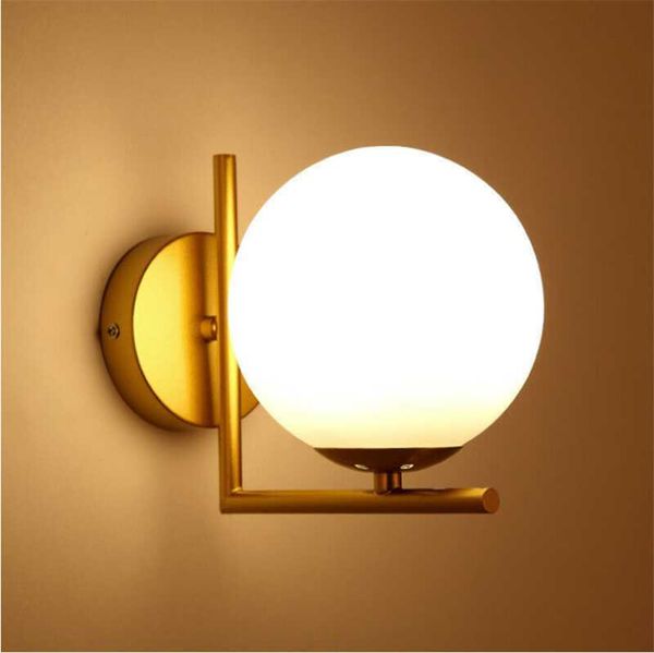 

wall lamp modern glass ball lamps led sconce ic light for cafe fixtures porch bedroom restaurant lighting gold black
