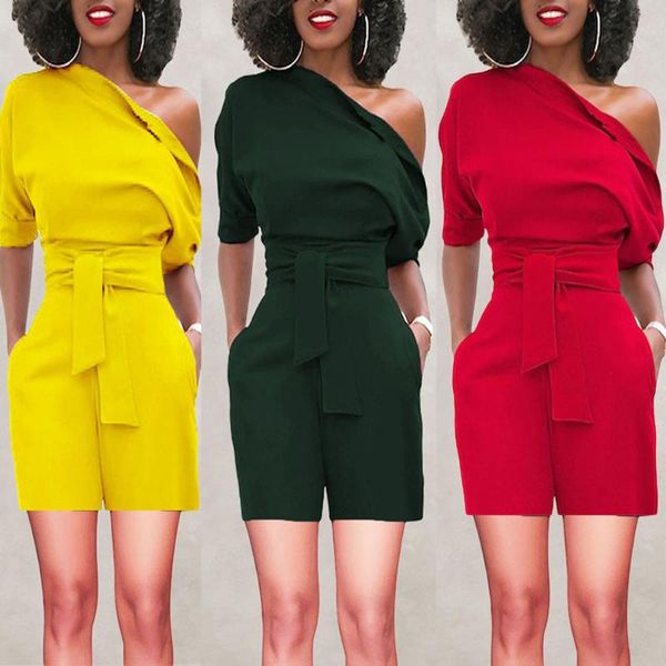 

women's jumpsuits & rompers klv ladies female off shoulder ruffle short romper fashion casual jumpsuit drop 2.2, Black;white