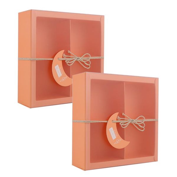 

gift wrap 2 pcs cookie packing boxes square paper muffin storage for sweets