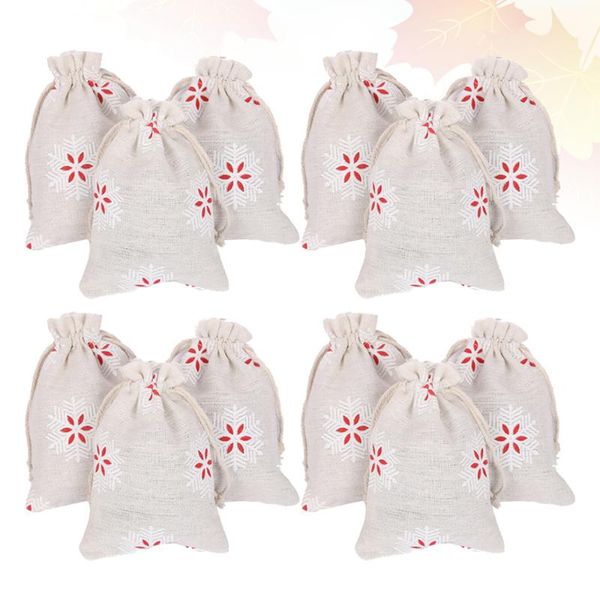 

25pcs christmas snow bundle bag cotton cloth gift pouch jewelry storage (10x14cm) wrap