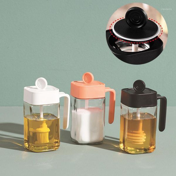

storage bottles & jars moisture proof seasoning bottle oil pot kitchen accessories cooking tool household sealed salt tank glass honey
