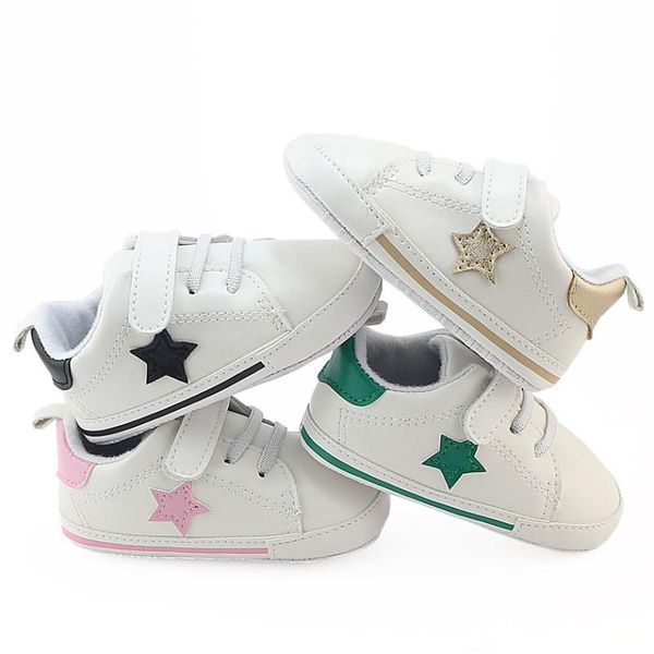 

first walkers born baby shoes soft bottom comfortable star pattern toddler infant boy girl