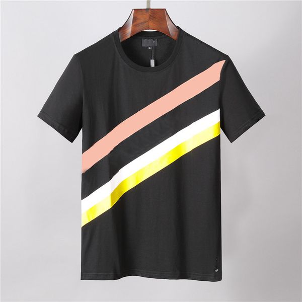 

luxury brand t shirts polos men's shirts round neck ees solid color summer cotton letter printing shirt short-sleeved me, White;black